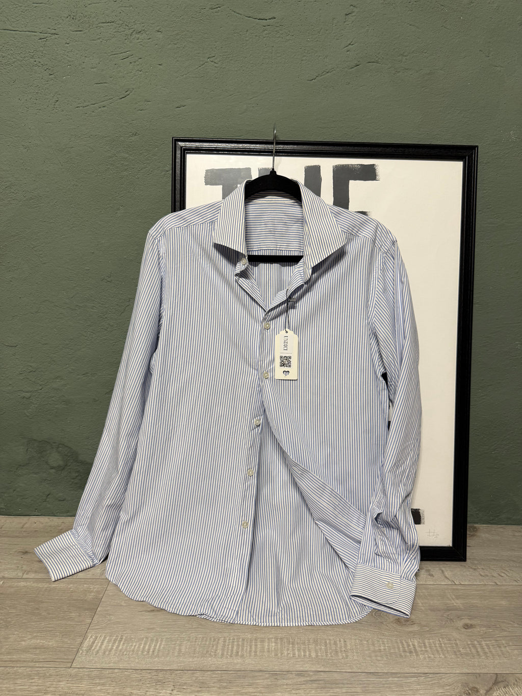 Camicia righe ‘Ti devi calmare’ tg.M