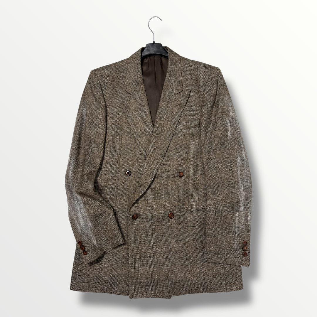 Blazer doppiopetto principe di Galles ‘Please do not disturb’ handmade