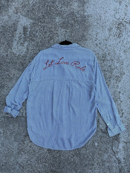 Camicia righe “Let Love Rule’ tg.M