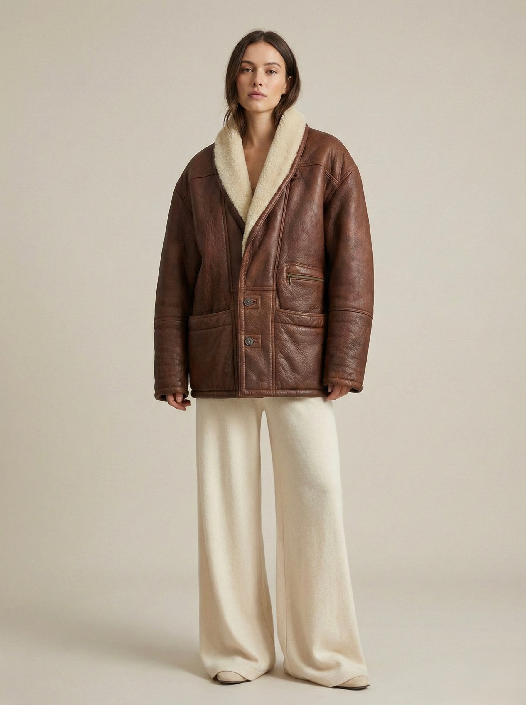 Cappotto montone shearling vintage