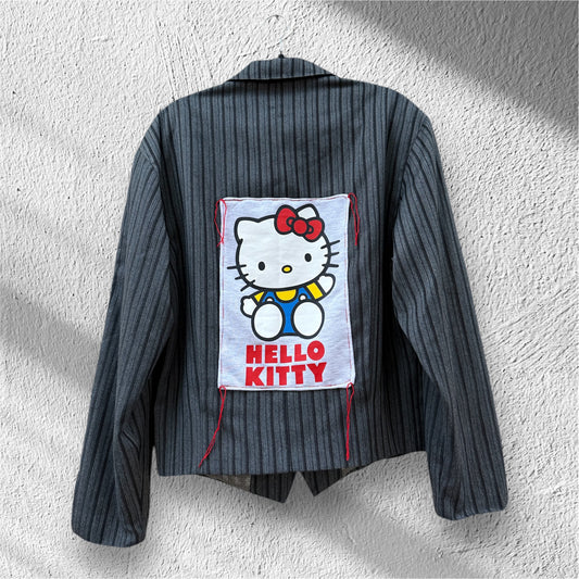 Blazer gessato ‘Hello Kitty’ handmade