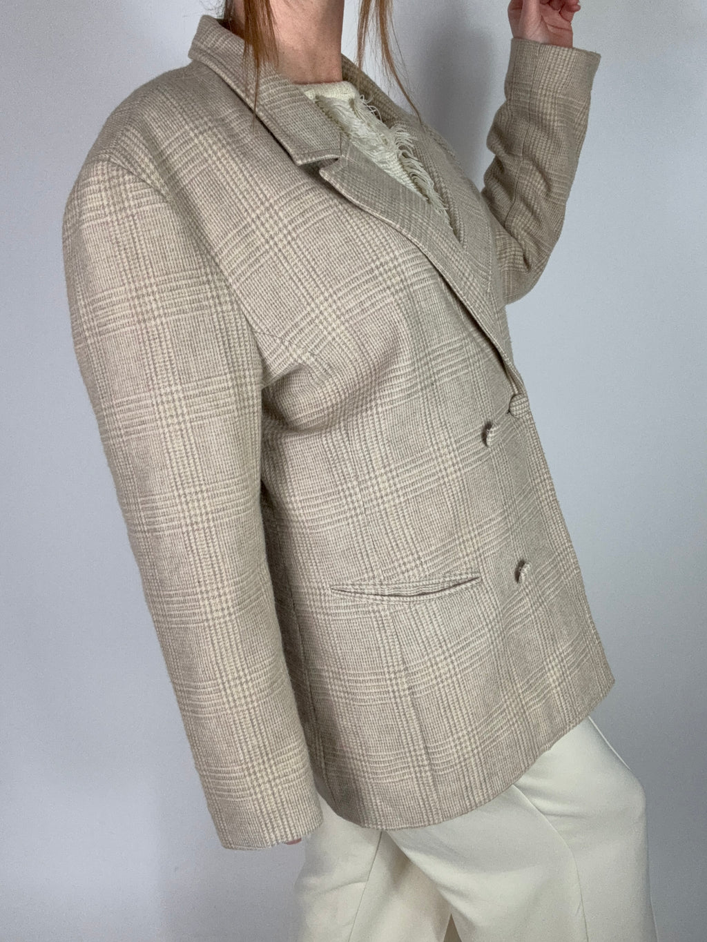 Blazer vintage doppiopetto pied de poule tg.L