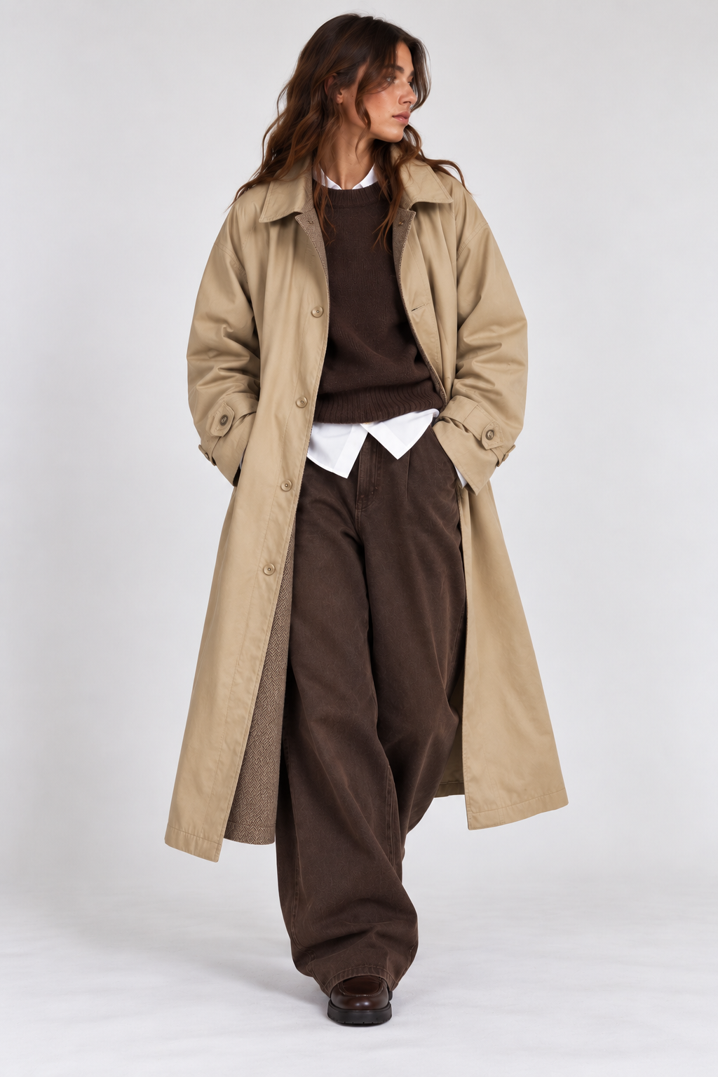 Cappotto spigato - Trench Vintage Reversibile