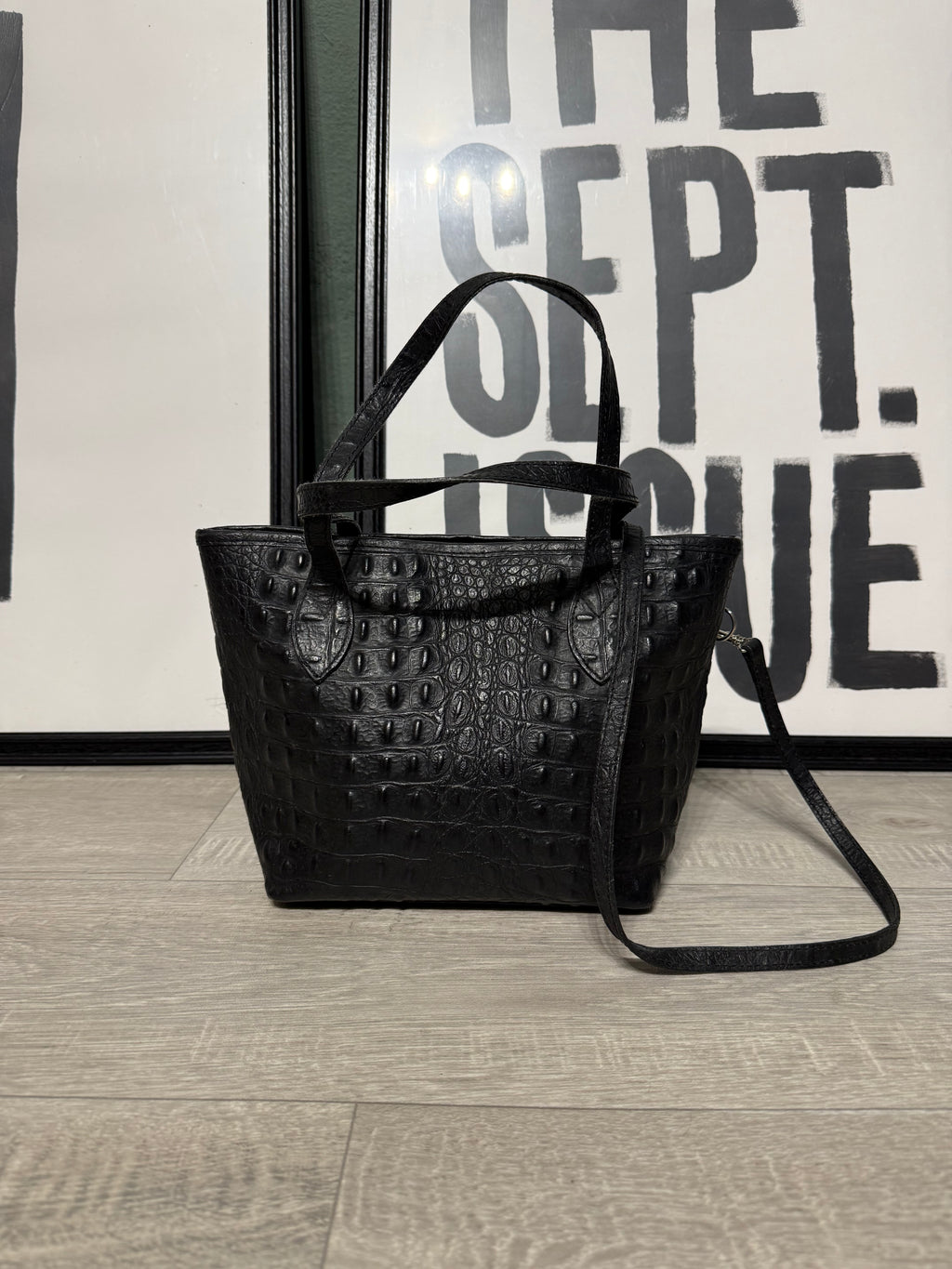 Shopper in pelle stampa cocco