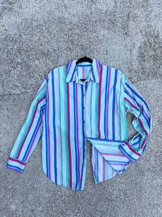 Camicia righe ‘Imprevedibile’ fiocco