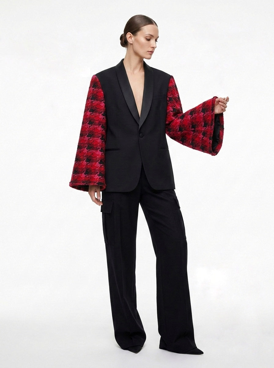 Blazer vintage ‘Tartan sleeves’ reworked