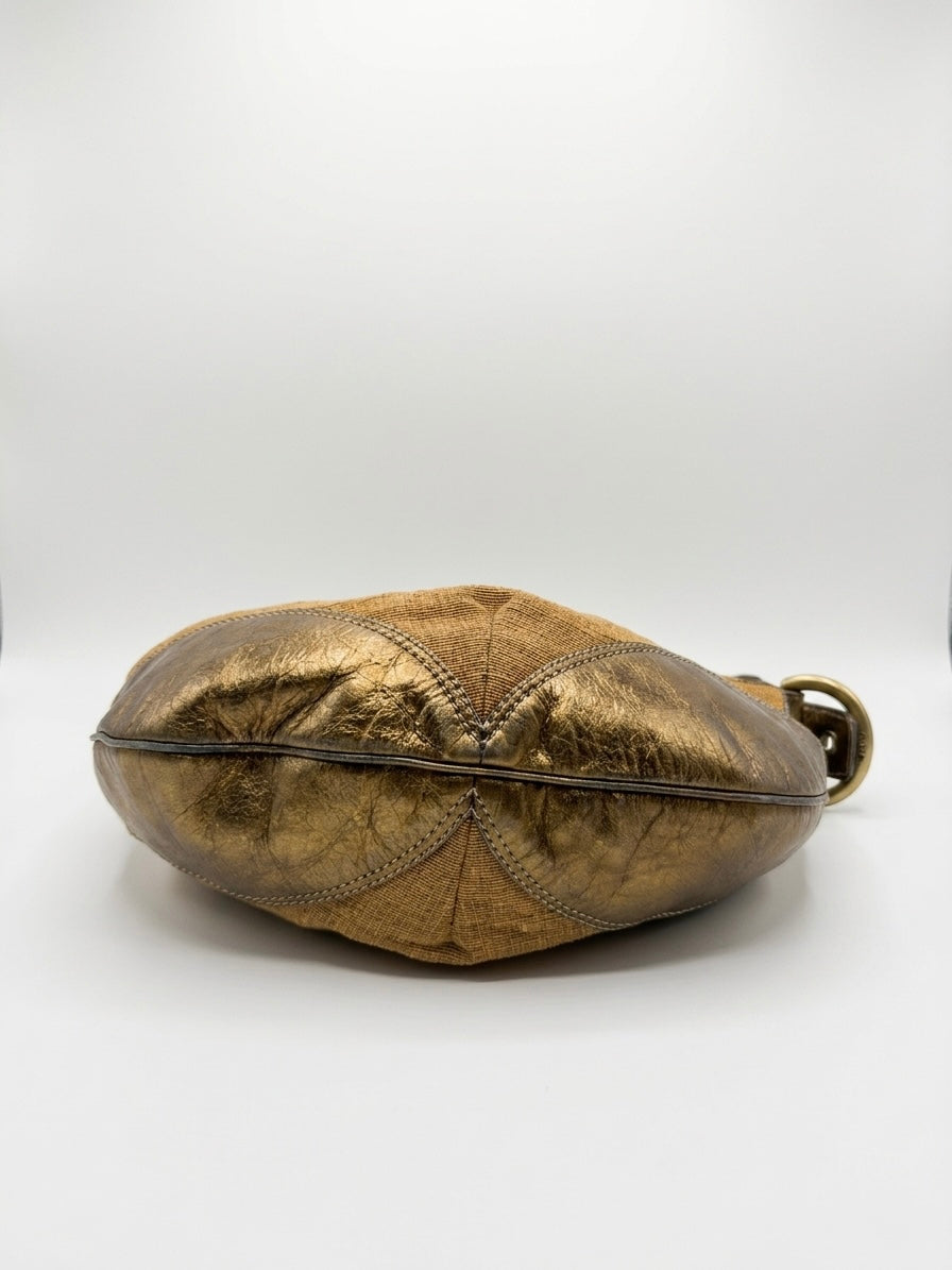 Borsa pelle e rafia Francesco Biasia spalla - mano y2k