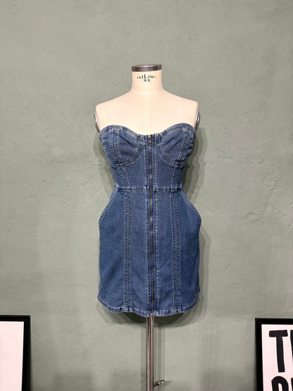 Abito fascia denim