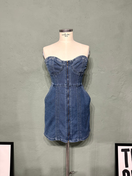 Abito fascia denim