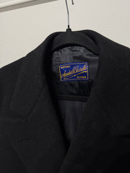 Cappotto sartoriale vintage doppiopetto nero