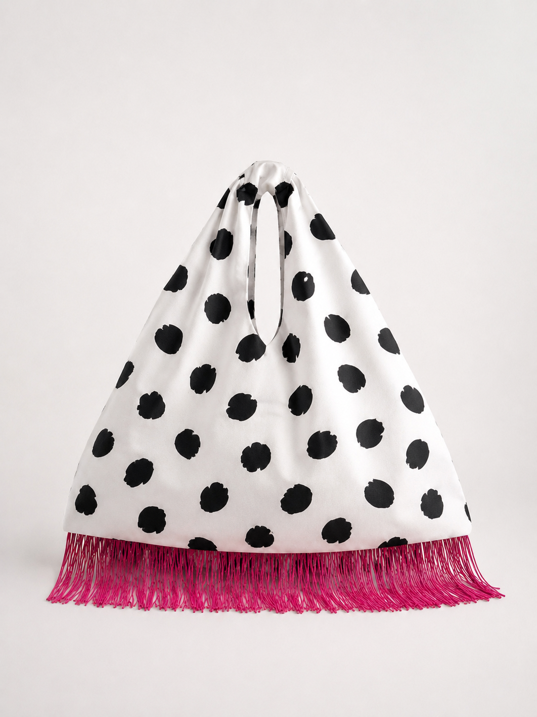 Borsa nodo ‘Polka dot’ frange