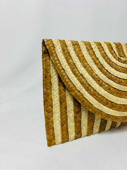 Pochette raffia bicolor