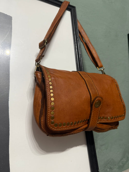 Pochette cuoio in pelle con tracolla