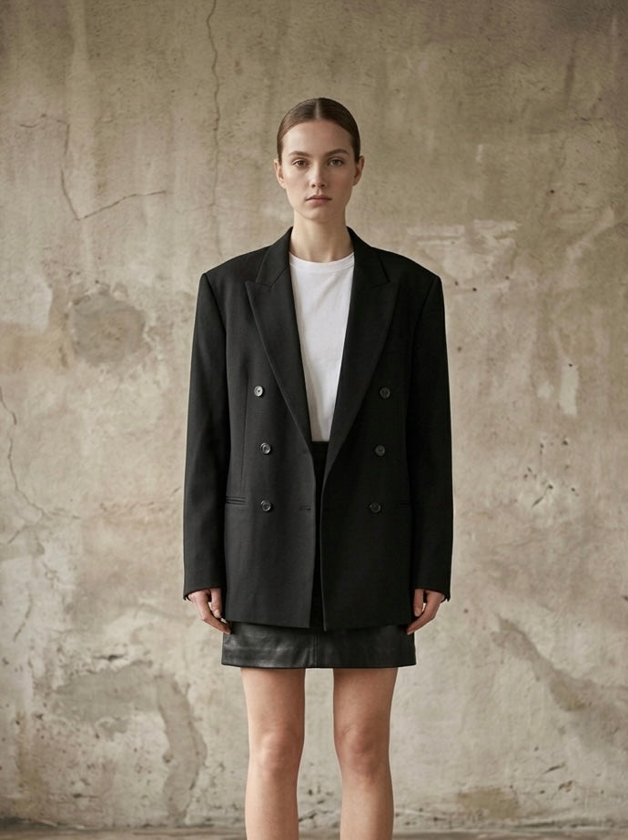 Blazer vintage doppiopetto ‘unisci i puntini’ hand printed