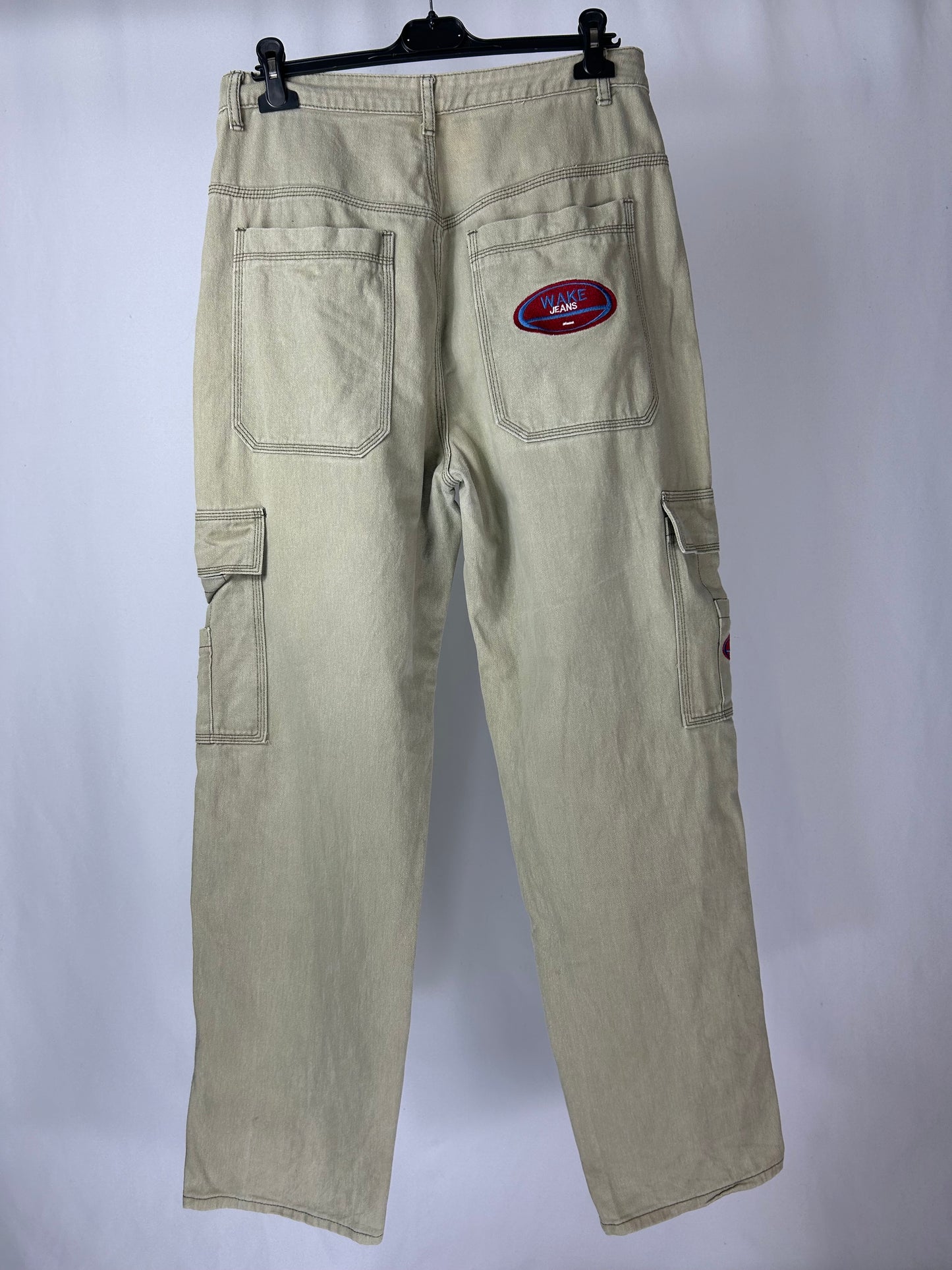 Jeans cargo verde salvia tg.L