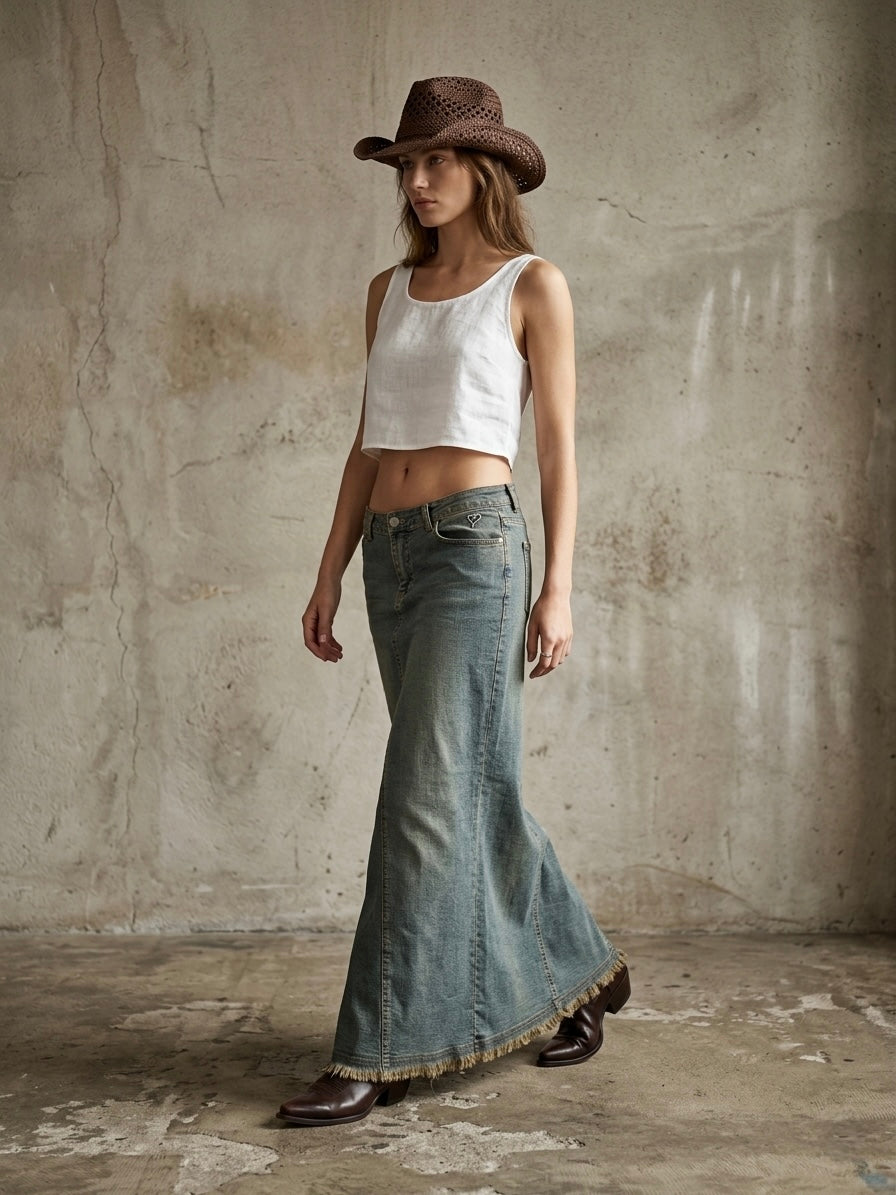 Maxigonna denim y2k Kocca