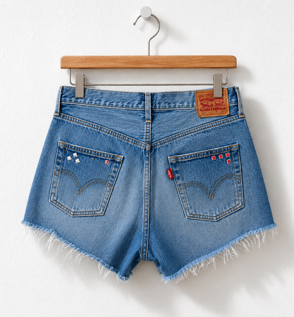 Short denim custom Levi’s reworked