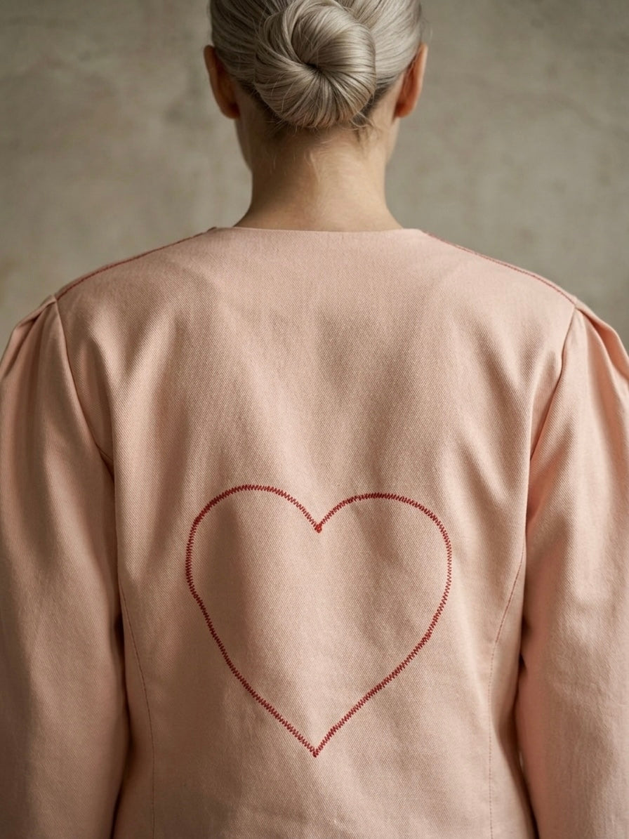 Blazer vintage crop ‘red heart’
