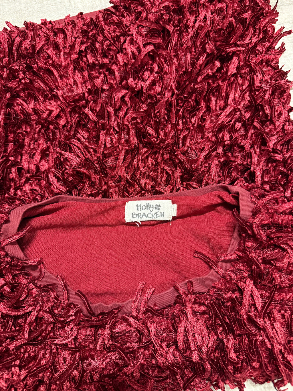 Maglia frange amaranto