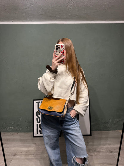 Postina multicolor in pelle handmade