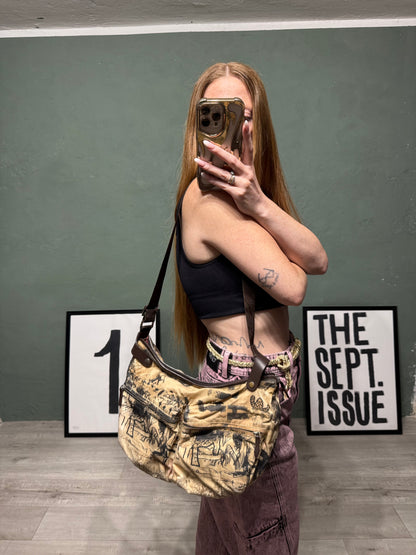 Borsa mezzaluna nylon Roberto Cavalli