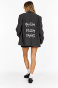 Blazer vintage ‘Mangia prega Xanax’ reworked