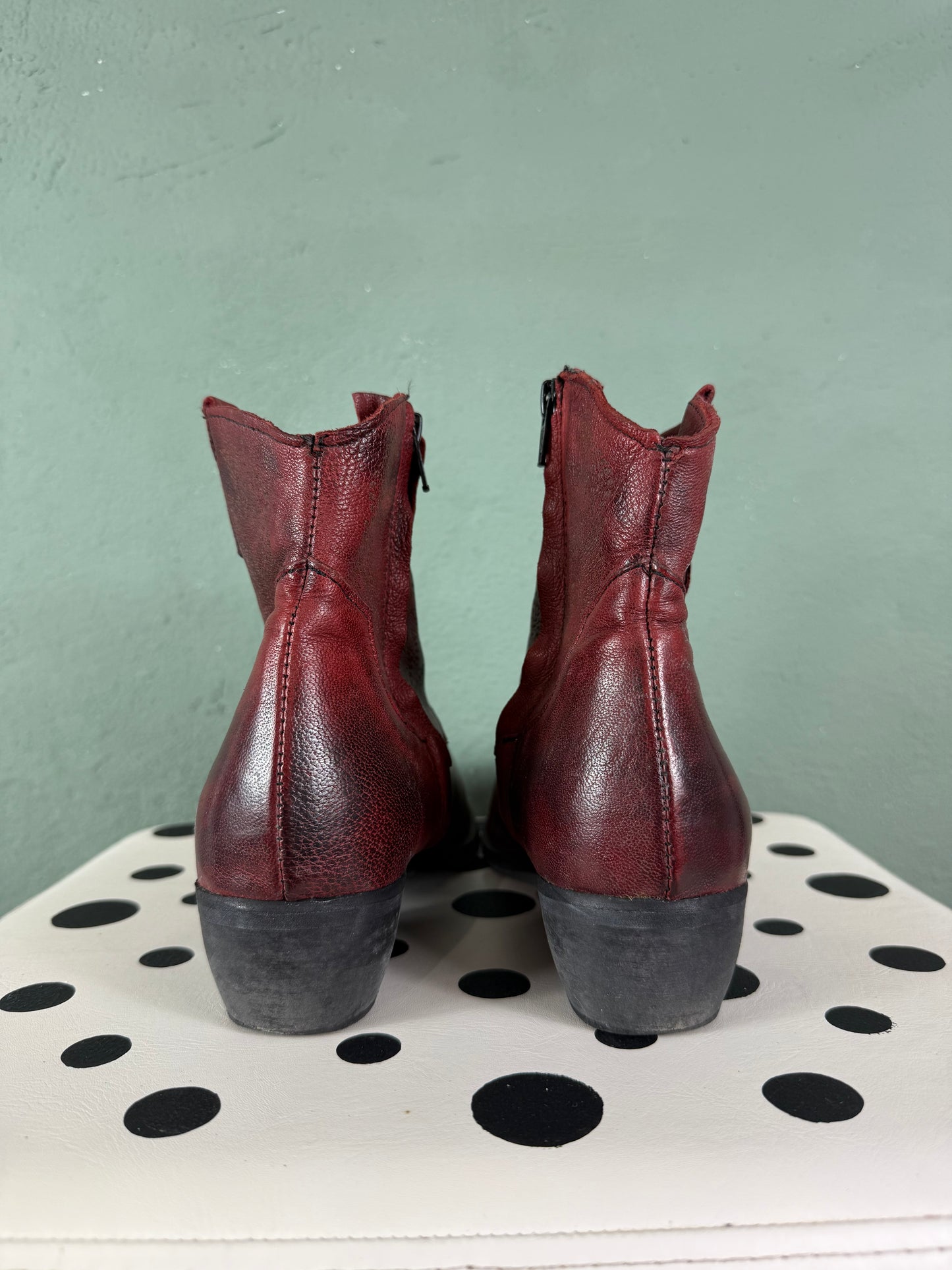Texano in pelle borgogna n.39