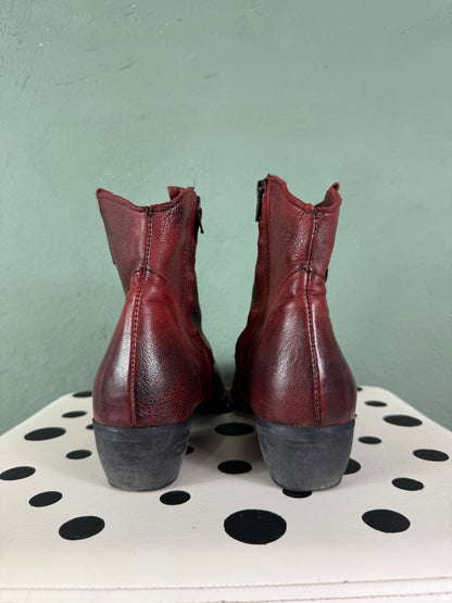 Texano in pelle borgogna n.39