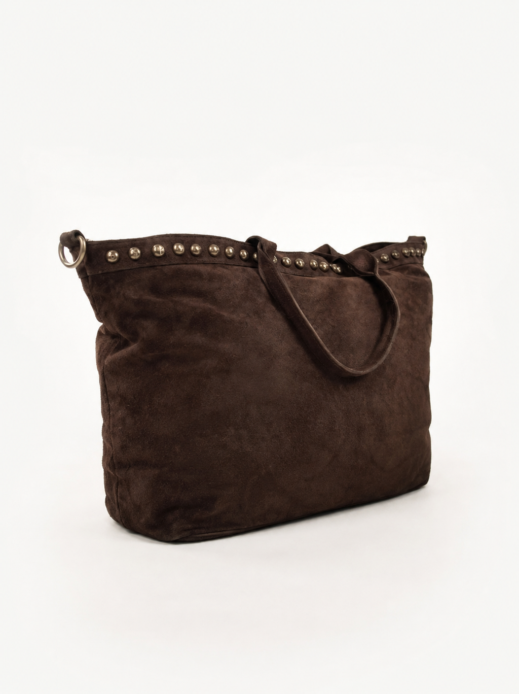 Maxi shopper in pelle e borchie