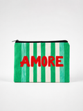 Pochette tela righe ‘AMORE’