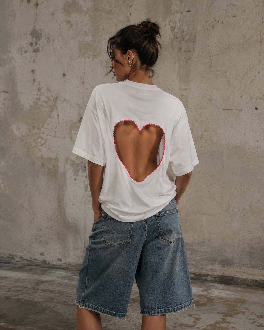 T-shirt pink ‘ghost heart’
