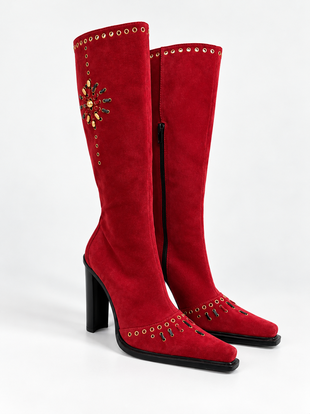 Stivale tacco vintage scamosciato Casadei