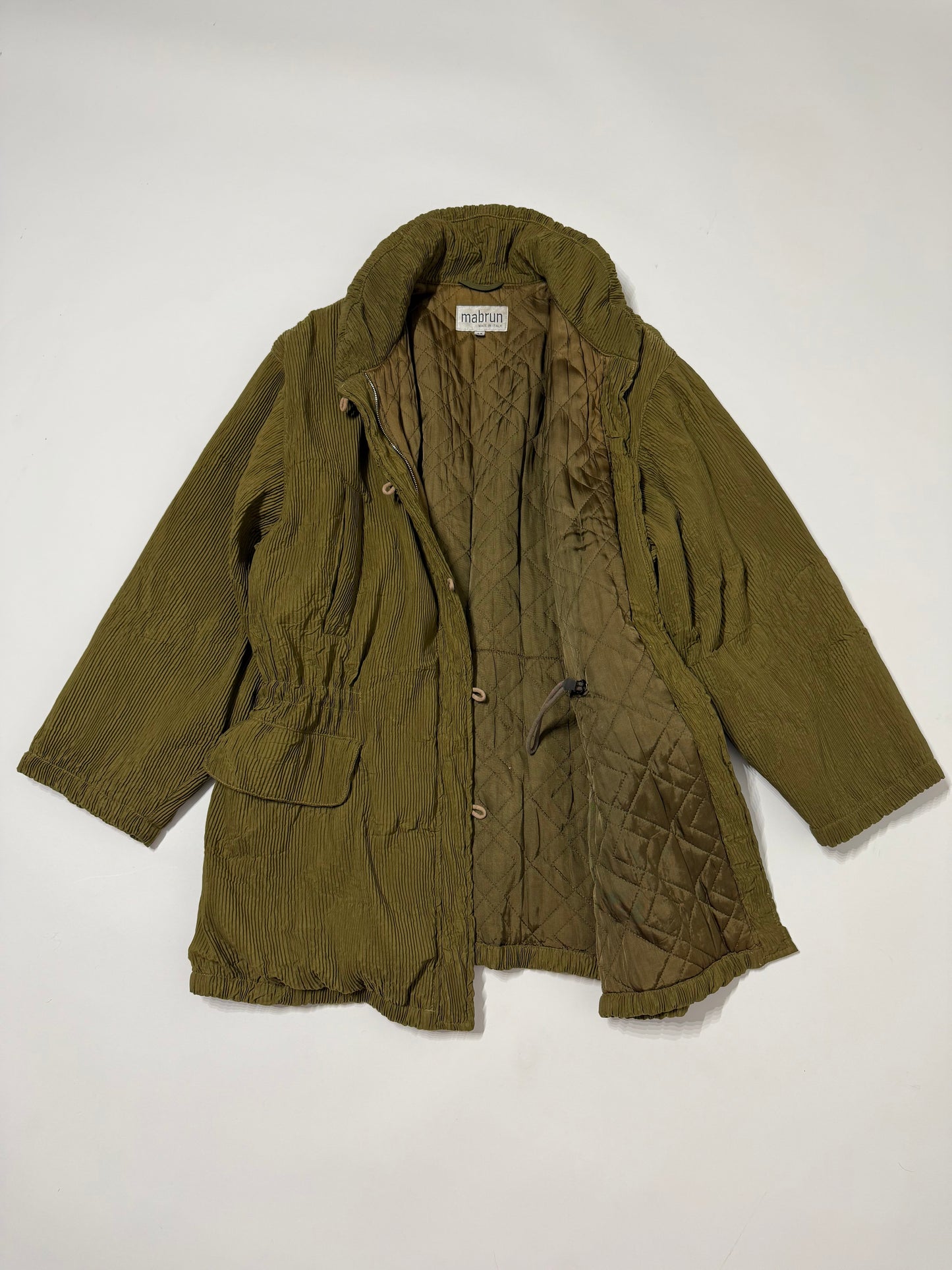 Giacca vintage trapuntata cachi