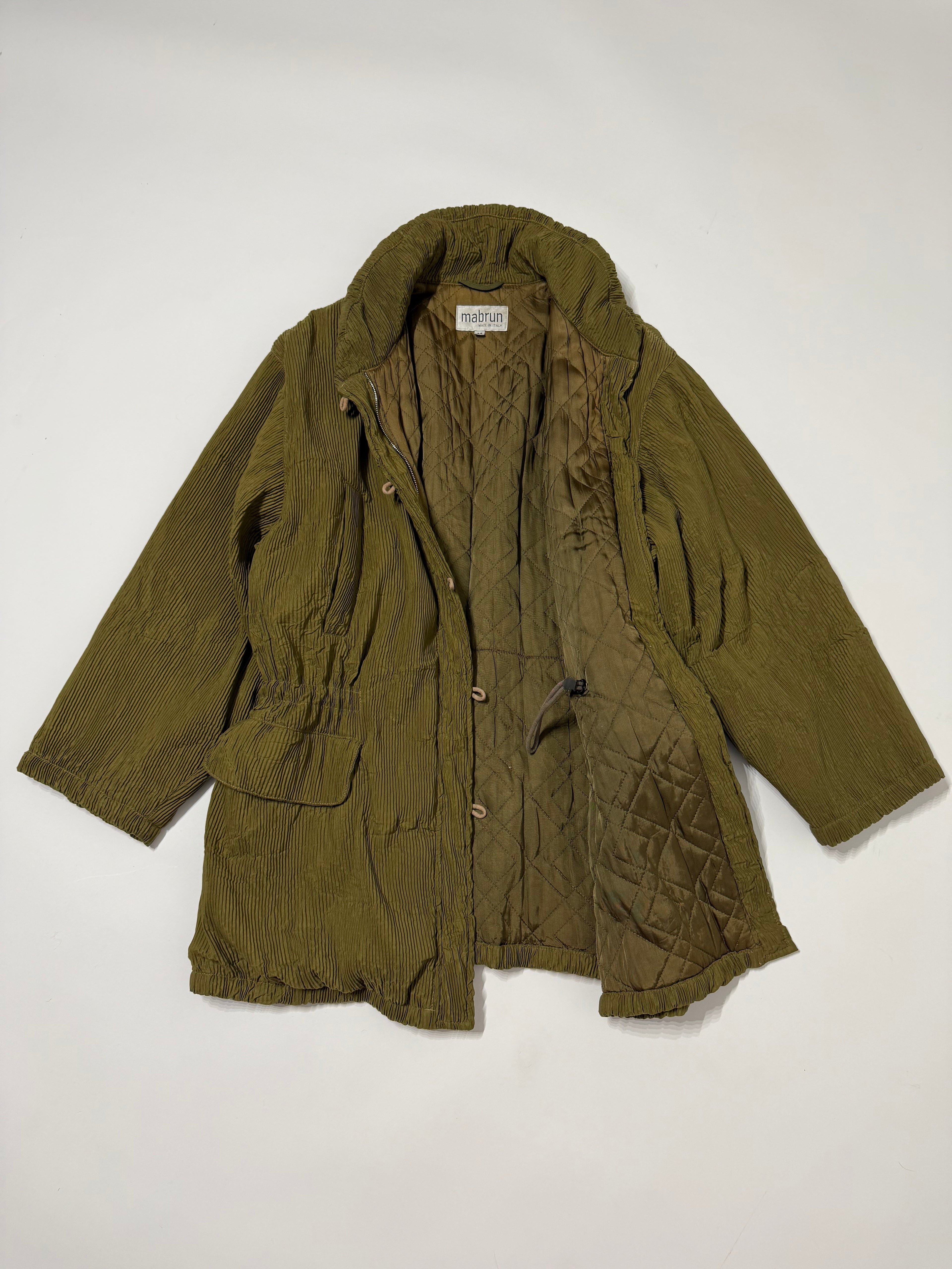 Giacca vintage trapuntata cachi