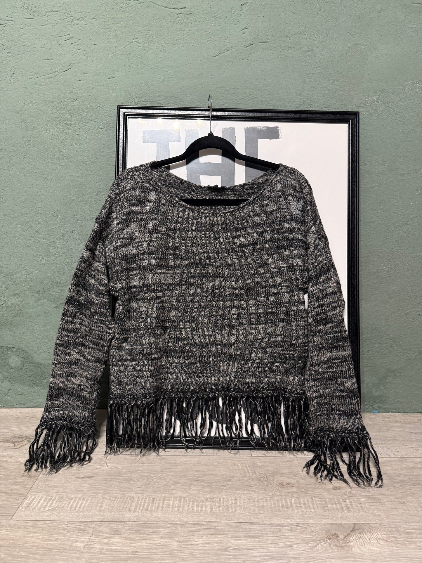 Maglioncino mélange frange