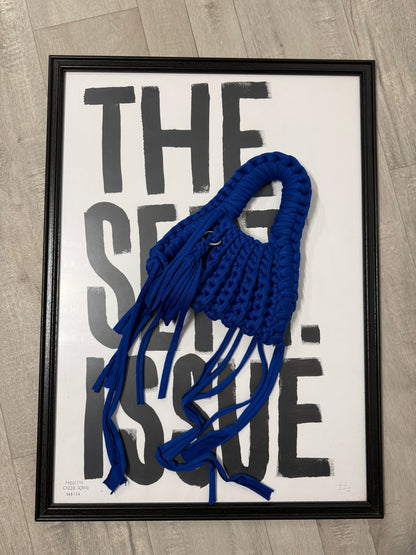 Mini tote crochet ‘Electic blue’