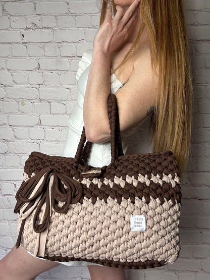 Sand crochet bag