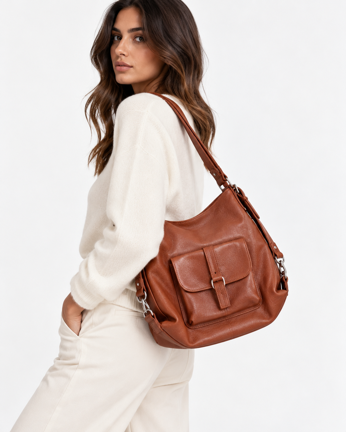 Borsa Vintage Cuoio Cognac 2 in 1 – A Spalla e Zaino
