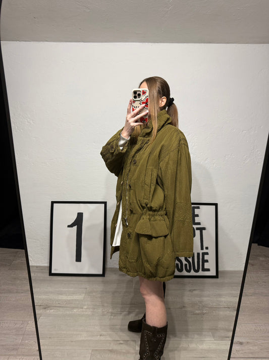 Giacca vintage trapuntata cachi