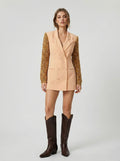 Blazer-robe manteau albicocca & wool handmade