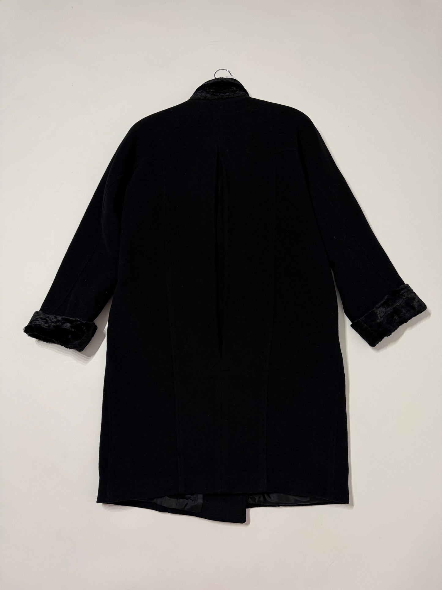 Cappotto vintage doppiopetto 100% lana vergine nero