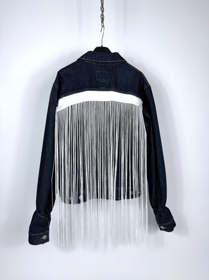 Giacca di jeans frange e patch