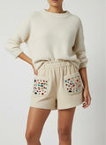 Shorts costine di velluto strass