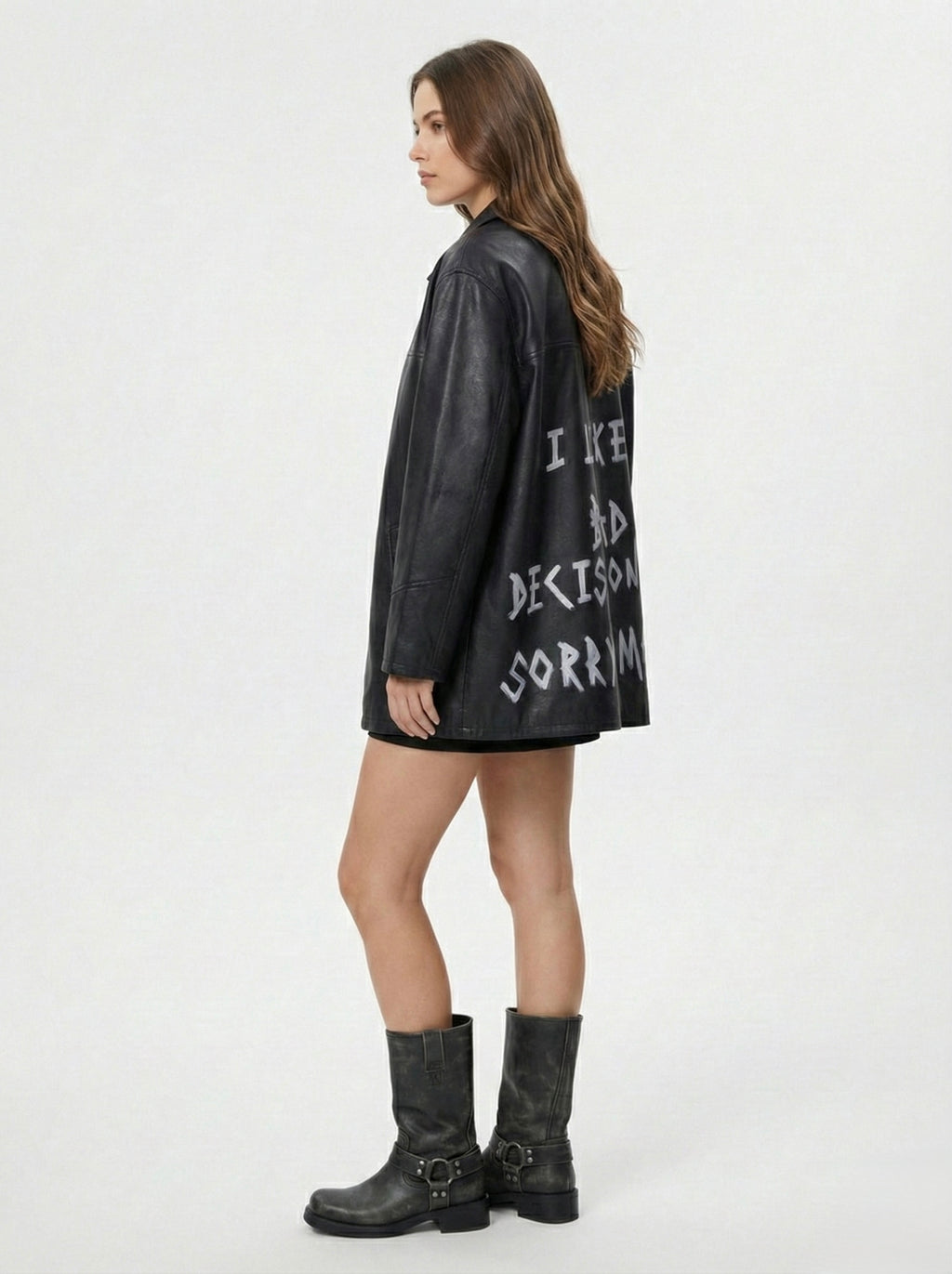 Giacca in pelle ‘Sorry mama’