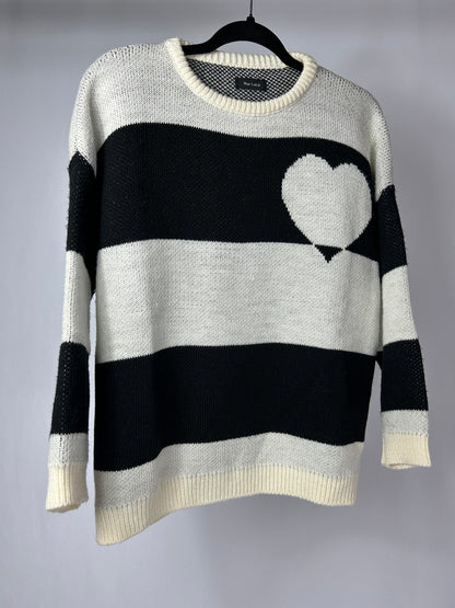 Pull girocollo righe cuore The Lulù tg.L