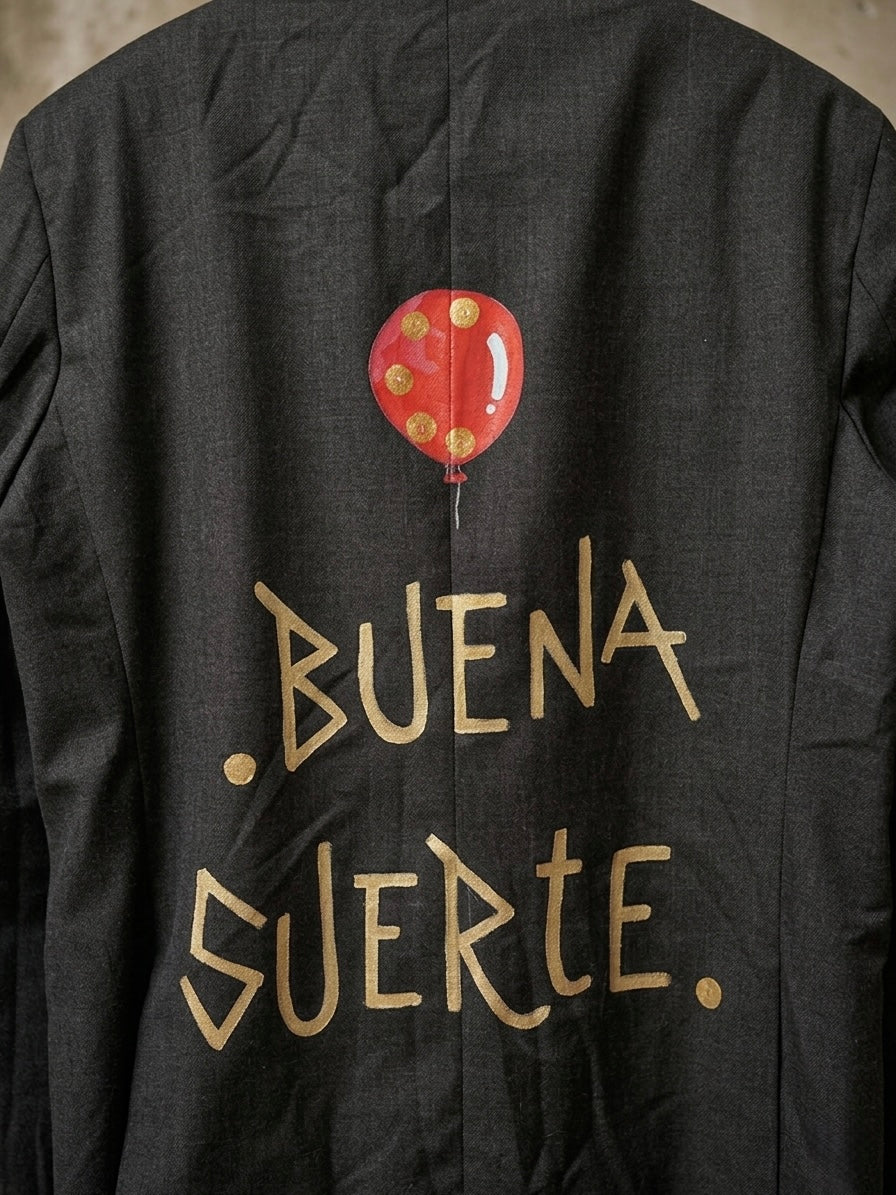 Blazer vintage ‘Buena sorte’ 🎈 hand printed