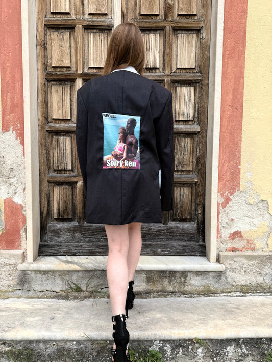 Blazer upcycling cropped ‘Sorry Ken’
