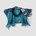 Borsa denim frange tracolla handmade