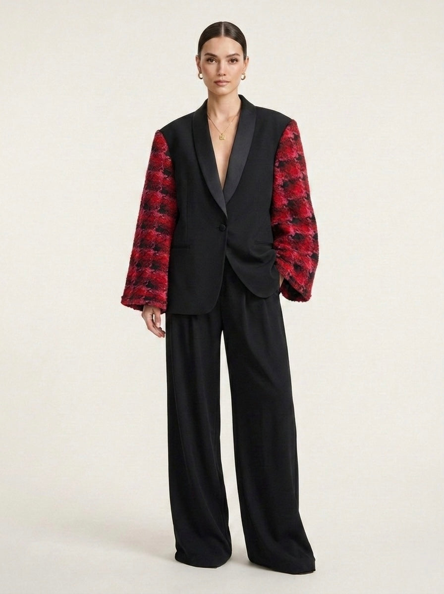 Blazer vintage ‘Tartan sleeves’ reworked