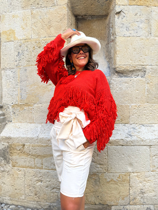 Maglioncino tricot frange